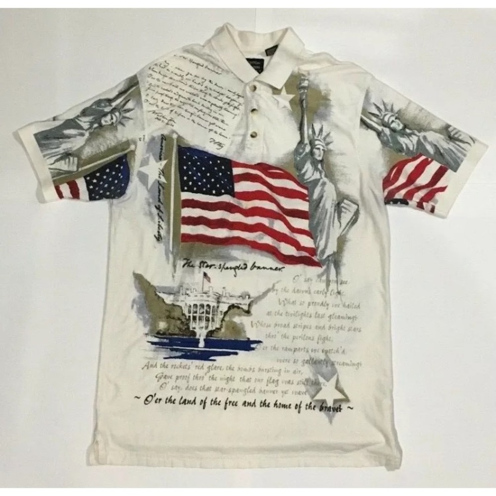 Cotton Traders Sport USA Shirt, White -Size: Large